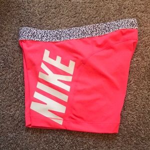 Nike Pro Spandex Shorts. Coral colored.